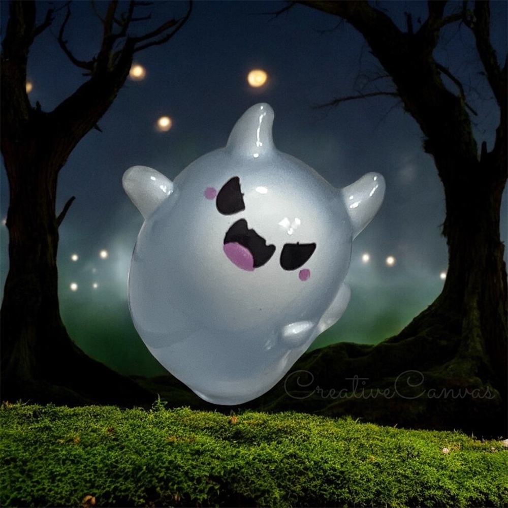 Mischievous Light Blue Glow In The Dark Ghost Figurine